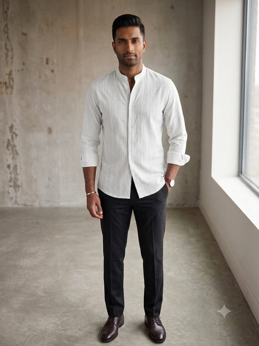 MANDERIN SHIRT LONG SLEEVE