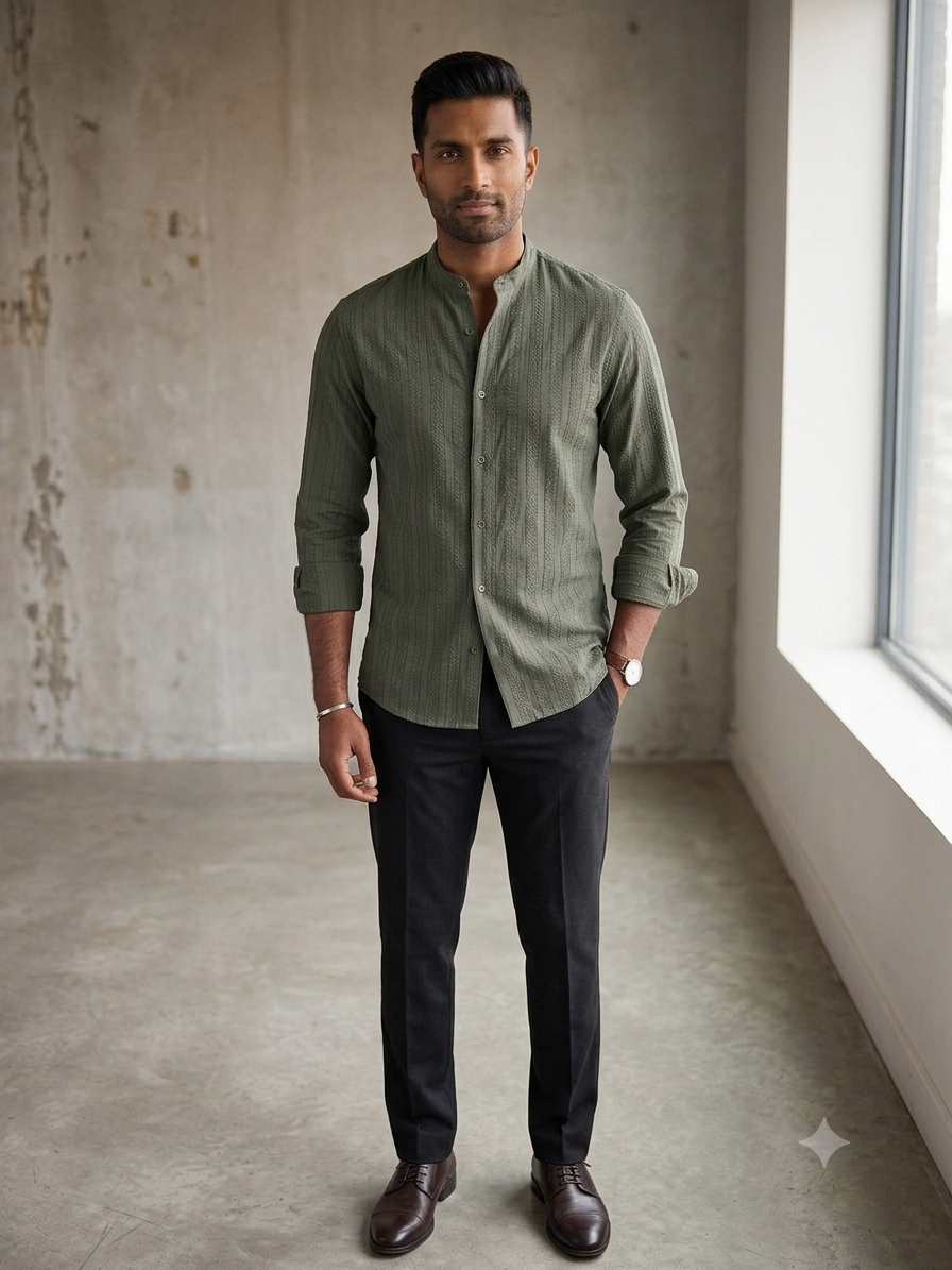 MANDERIN SHIRT LONG SLEEVE