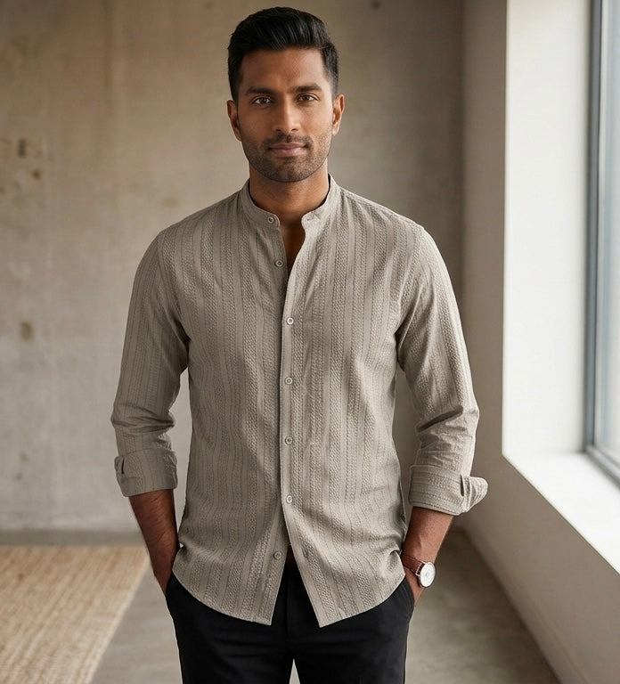 MANDERIN SHIRT LONG SLEEVE